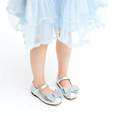Silver Pumps Baby Girl Silver Glitter Pumps with Bow
