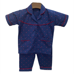 Red Hearts Cotton Night Suit