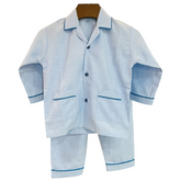 Self Blue Cotton Night Suit