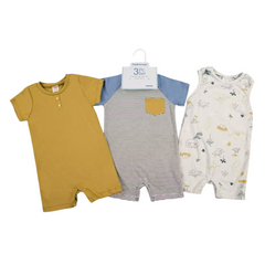 Baby Boy 3PC Dino Romper Set