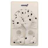 Black Polka Dots Turban Cap & Socks Set