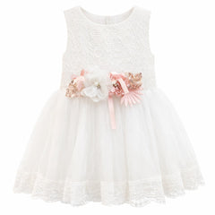 Peach Shimmer Floral Partywear Frock