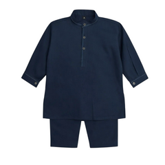 Baby Boy Blue Wash-N-Wear Kurta Trouser Set