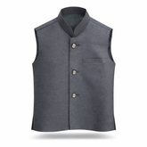 Baby Boy Grey Waistcoat For Kurta Trouser
