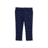 Baby Girls Blue Heart Print Jeggings – Stretch Comfort Fit