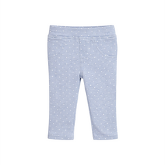 Baby Girls Light Blue Polka Dot Jeggings – Stretch Comfort Fit