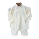 Cream Kurta Shalwar Set