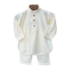 Cream Kurta Shalwar Set