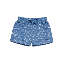 Baby Girl Floral Round Lastic Cotton Shorts