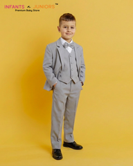 5PC Formal Pant Coat Grey