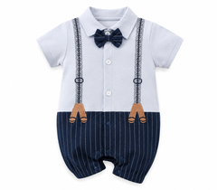 Baby Boy Formal Blue Romper