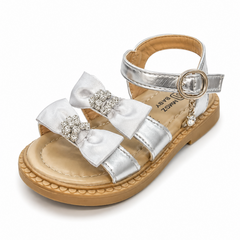 Baby Girl Silver Bow Sandal
