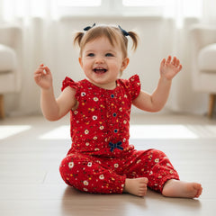 Happiness Jump Suit - Red