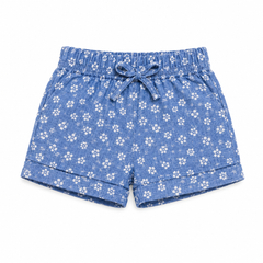 Baby Girl Floral Round Lastic Cotton Shorts