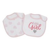 2PK Little Girl Bib Set