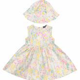 Baby Girl Peach Cotton Floral Frock
