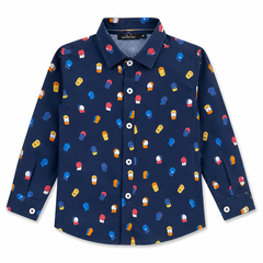 Baby Boy Blue Printed Shirt