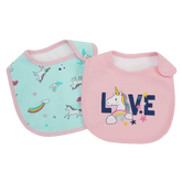 2PC Unicorn Girl Bib Set