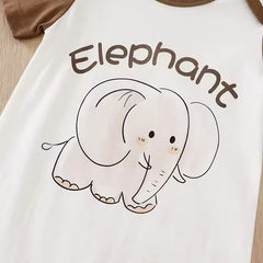 Baby Boy Half Sleeves Elephant Romper