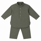 Baby Boy Green Boski Kurta Trouser Set