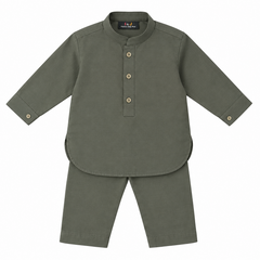 Baby Boy Green Boski Kurta Trouser Set