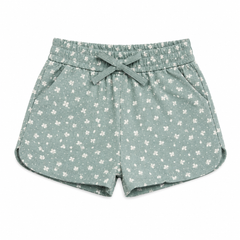 Baby Girl Floral Round Lastic Cotton Shorts