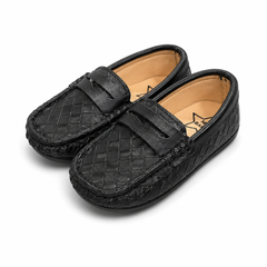Baby Boy Woven Black Loafers