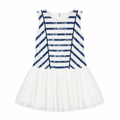 Blue Stripes Baby Girl Frock