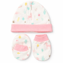 Newborn 3PC Baby Set – Mittens, Booties & Cap for Soft Comfort