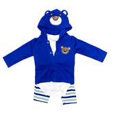 3PC Baby Boy Blue Bear Suit
