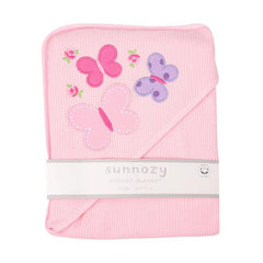 Pink Butterfly Hooded Wrapping Sheet