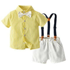 Boy 4 PC Formal Party Wear Suit-Yellow