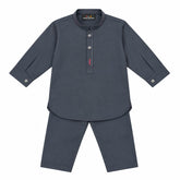Baby Boy Charcoal Grey Boski Kurta Trouser Set