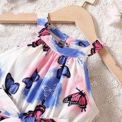 Butterfly Jump Suit-Baby Girl Colourful Sleeveless Jumper