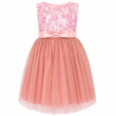 Pink Floral Partywear Frock