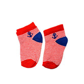 2 Pair Trainer Liners Socks Set in Blue Stipe