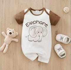Baby Boy Half Sleeves Elephant Romper