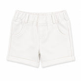 Infants baby Round Lastic Short - White