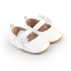 White Bow Pre Walker Pumps