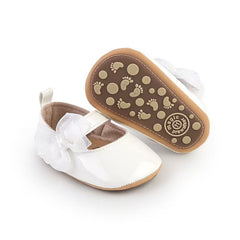 White Bow Pre Walker Pumps