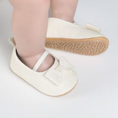 White Shimmer Bow Pumps