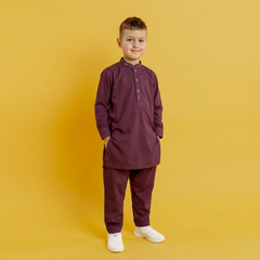 Maroon Kurta Shalwar Set