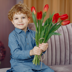 Baby Boy Blue Wash-N-Wear Kurta Trouser Set