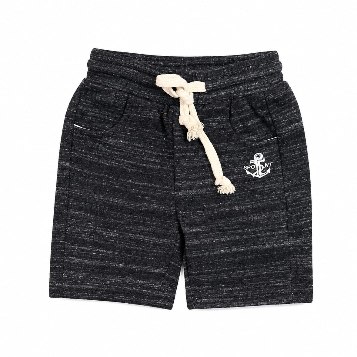 Baby Boy Round Lastic Jersey Short - Black