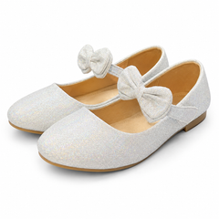 Baby Girl Silver Bow Pumps