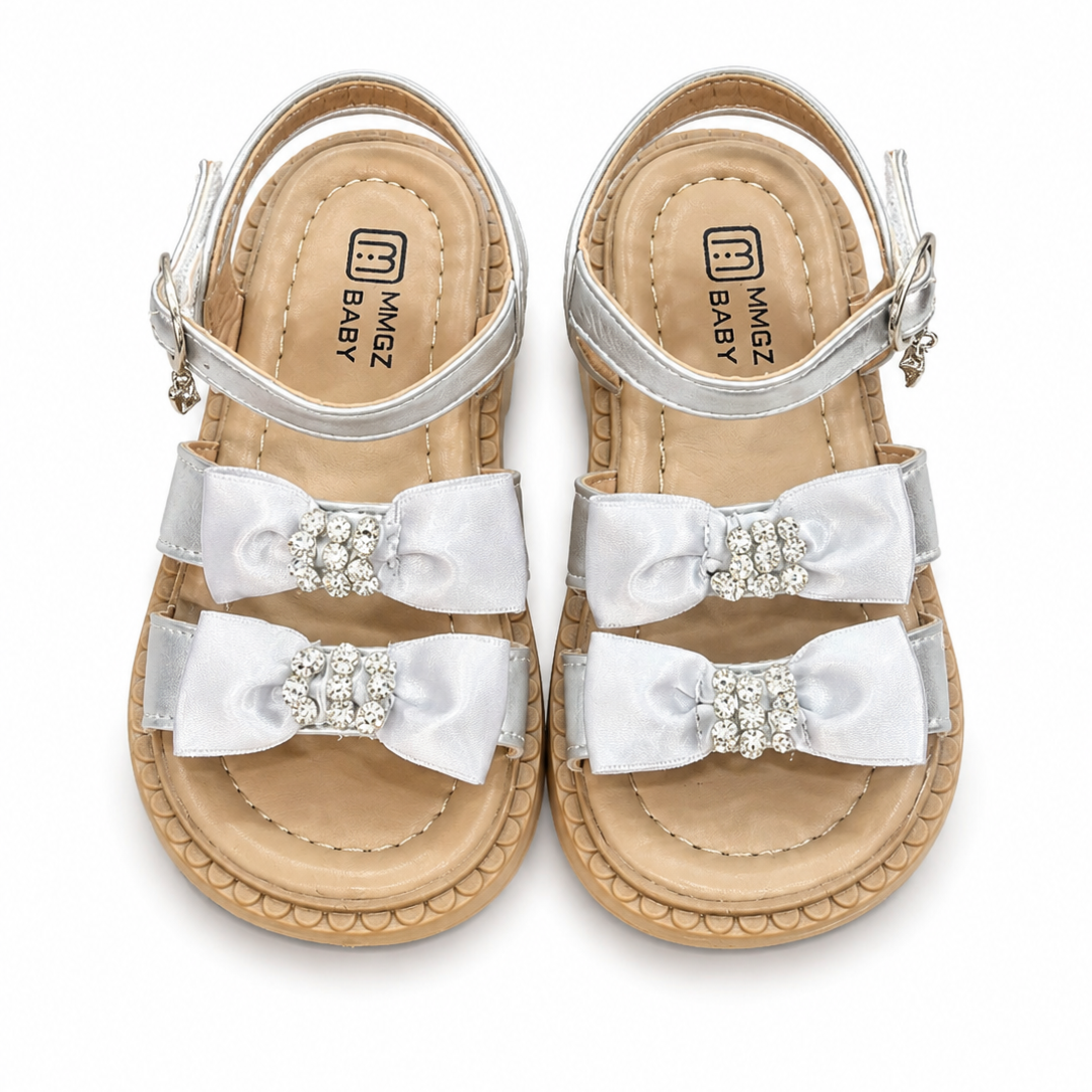 Baby Girl Silver Bow Sandal