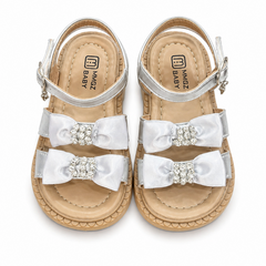 Baby Girl Silver Bow Sandal