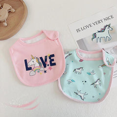 2PC Unicorn Girl Bib Set