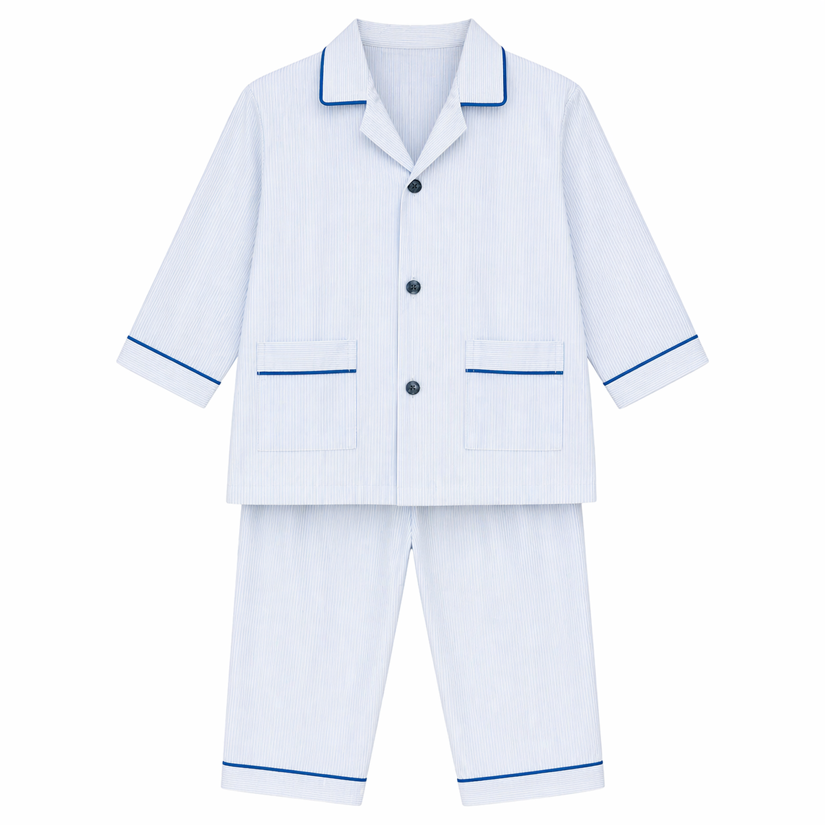 Blue Stripes Cotton Night Suit