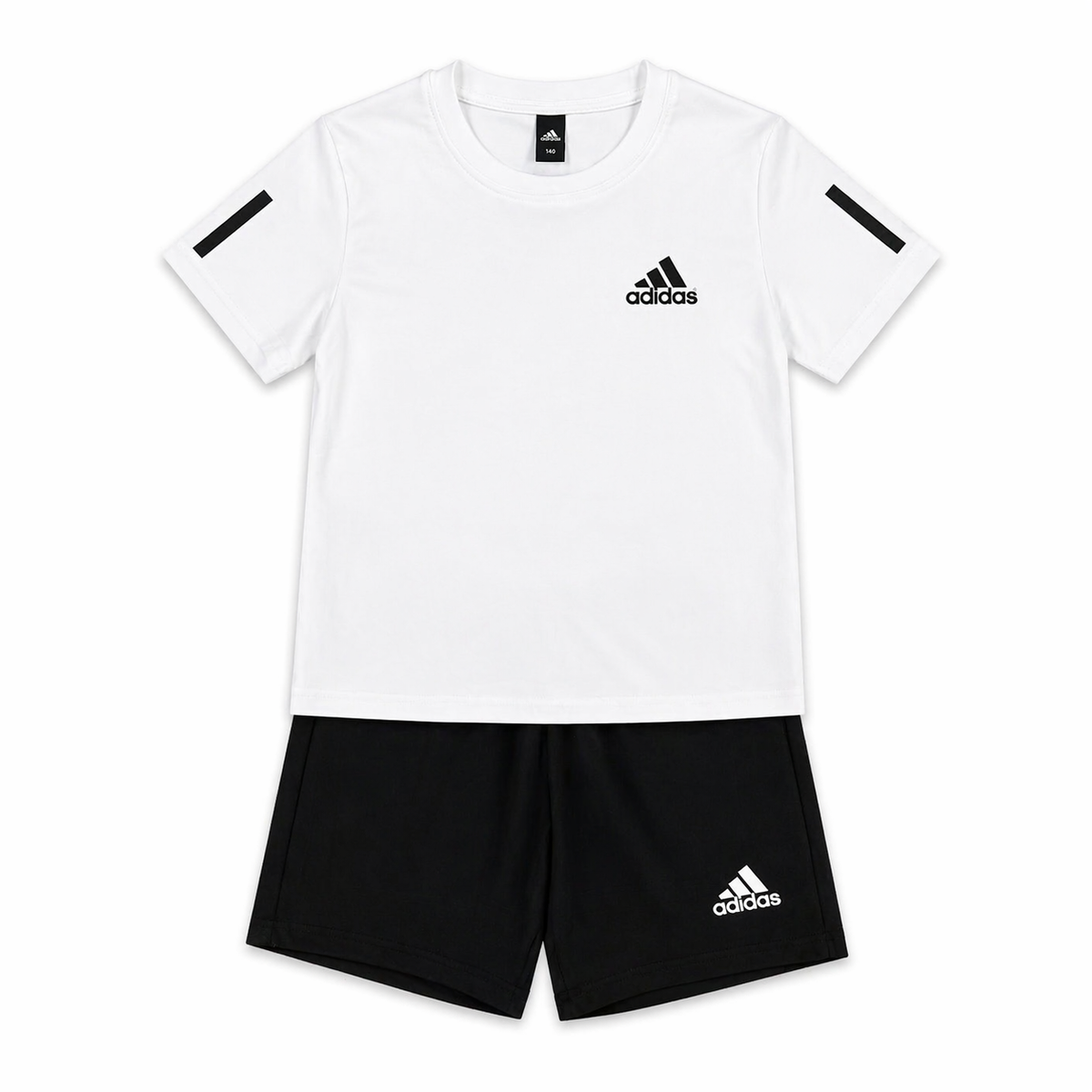 Baby Boy 2PC White T-Shirt & Black Short Set